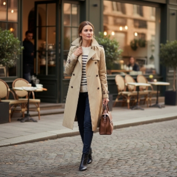 Etienne Aigner Tan Trench OverCoat - Picture 2 of 10